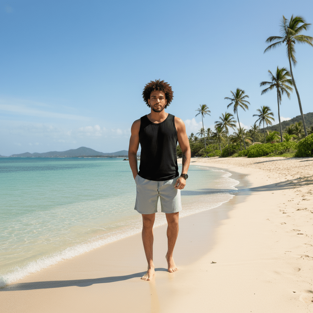 Bradley Drawstring Swim Shorts with Elastic Waist and Side Pockets