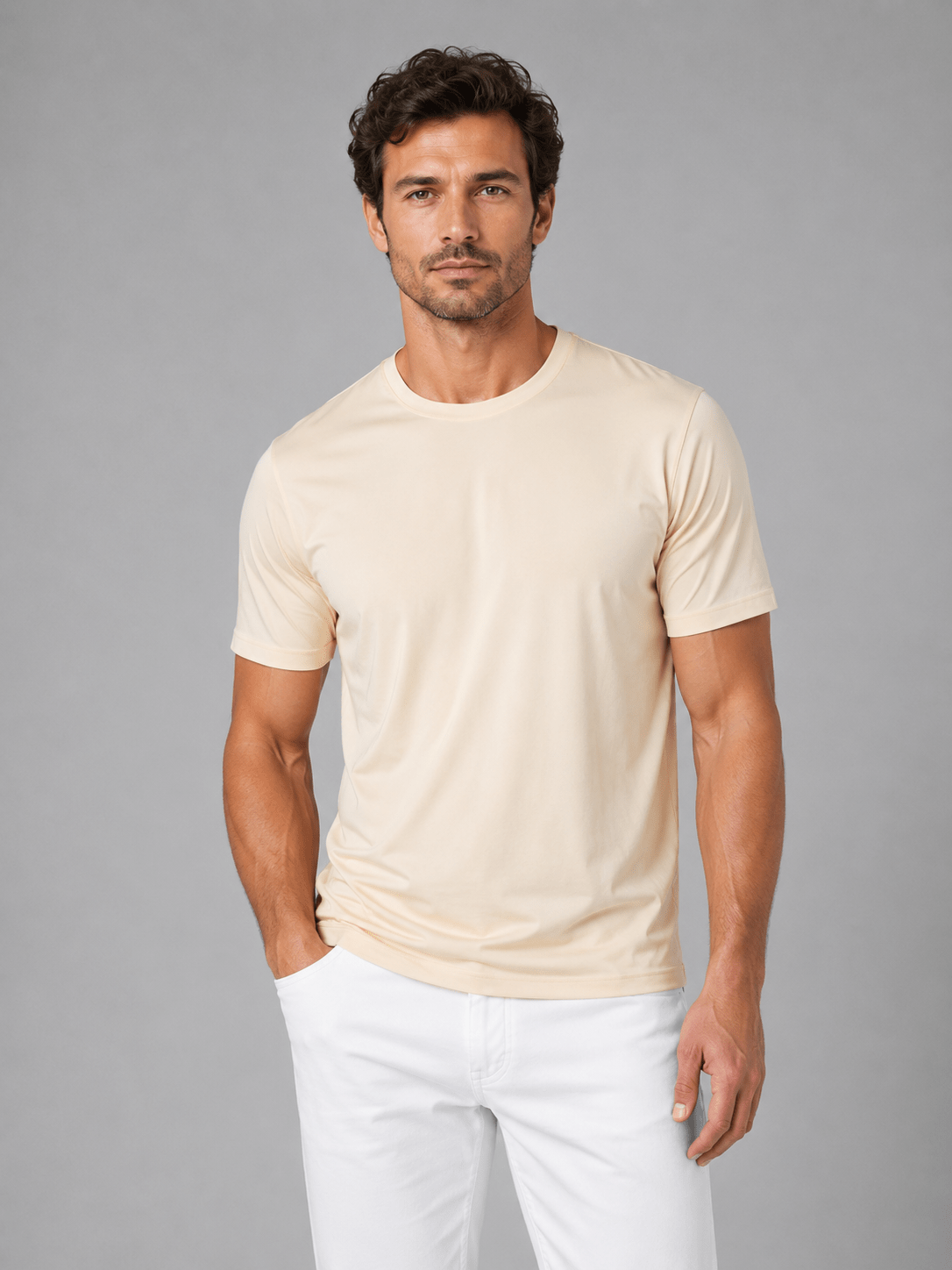 Men's Lightweight Breathable Short-Sleeve Crew Neck T-Shirt