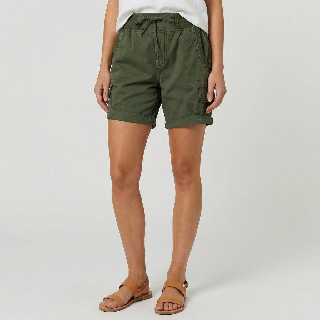 Cheryl High Waist Cargo Shorts Drawstring Casual Utility