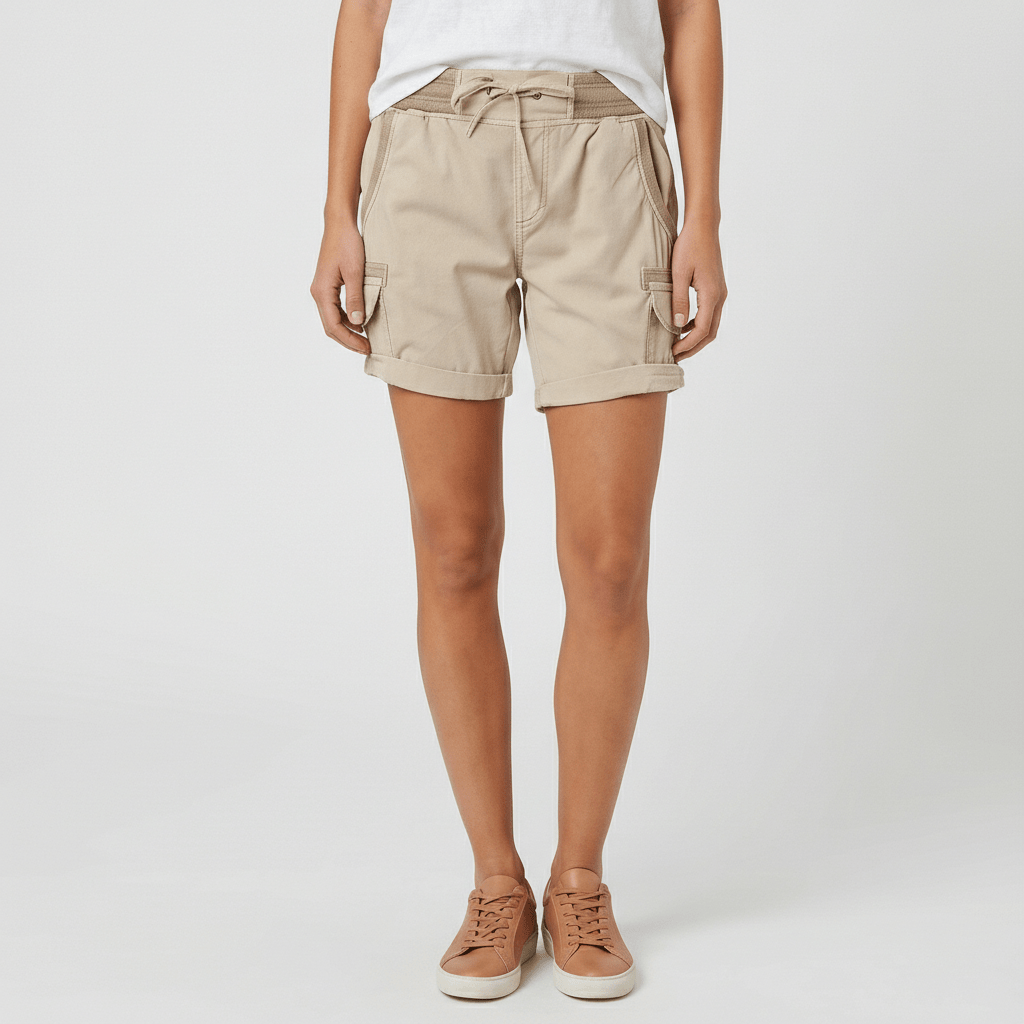 Cheryl High Waist Cargo Shorts Drawstring Casual Utility