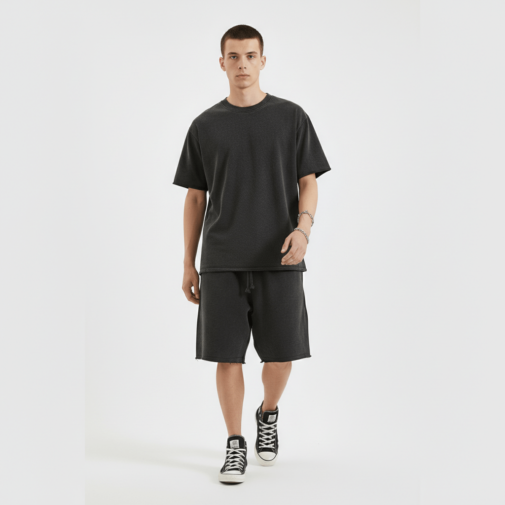 Clark Vintage Wash Drawstring Shorts with Side Slip Pockets