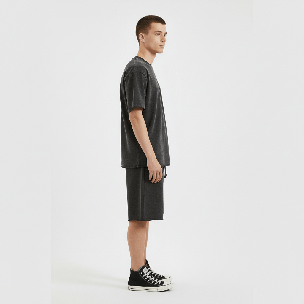 Clark Vintage Wash Drawstring Shorts with Side Slip Pockets