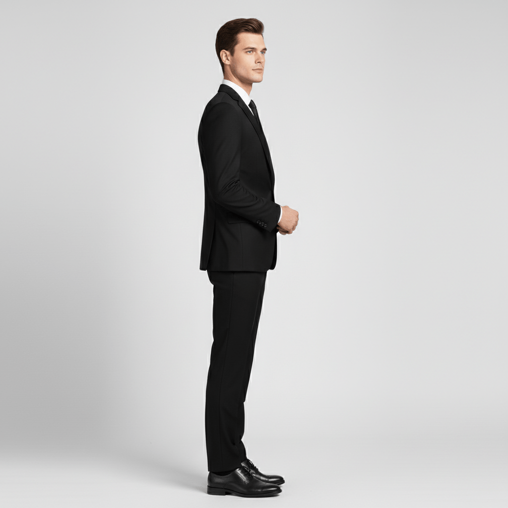 Clayton Single Button Blazer with Notch Lapel and Tailored Fit