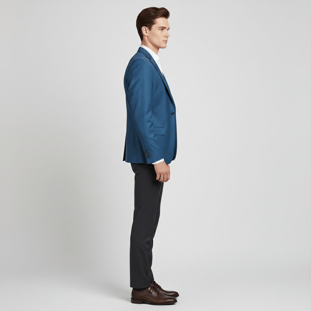 Clayton Single Button Blazer with Notch Lapel and Tailored Fit