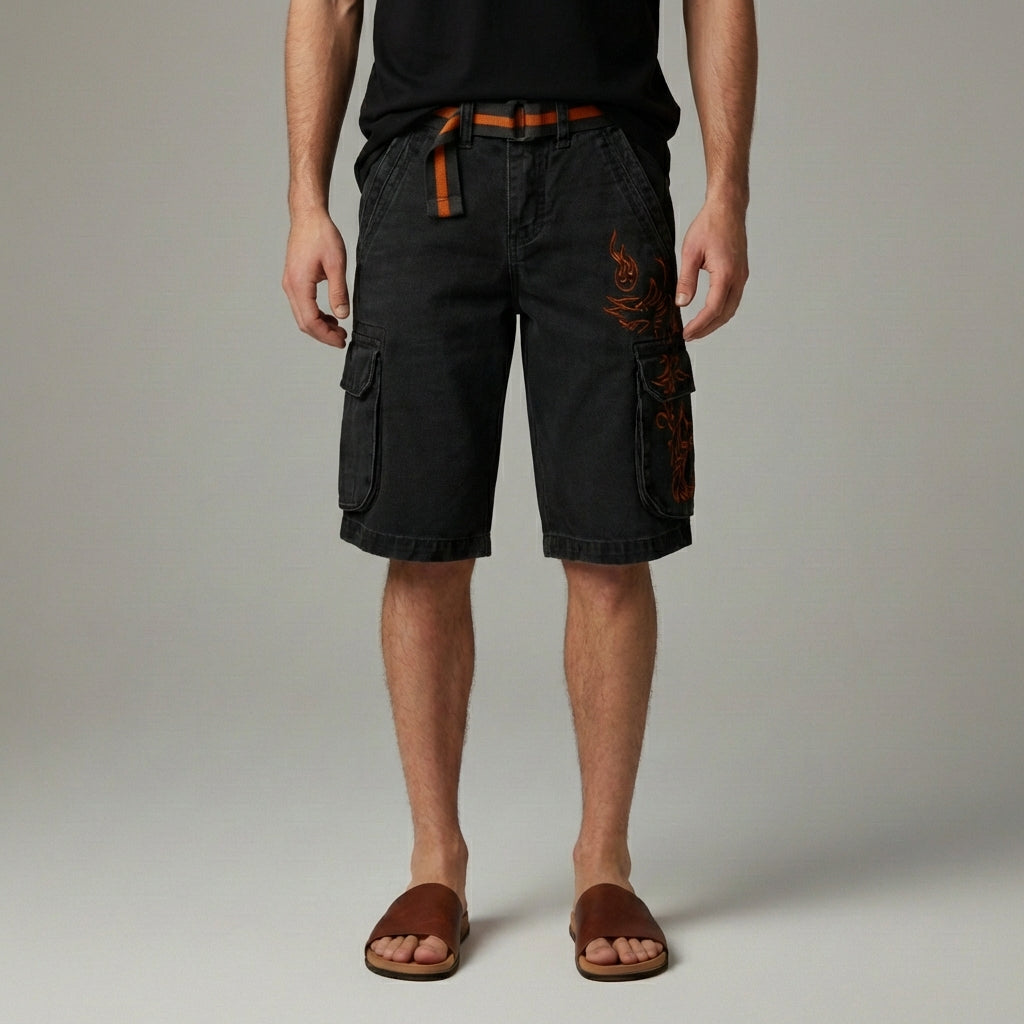 Colin Cargo Shorts with Side Slip Pockets and Belt Loops
