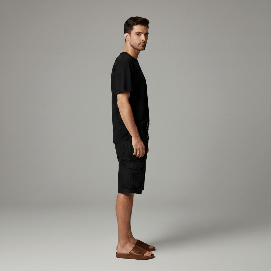 Colin Cargo Shorts with Side Slip Pockets and Belt Loops