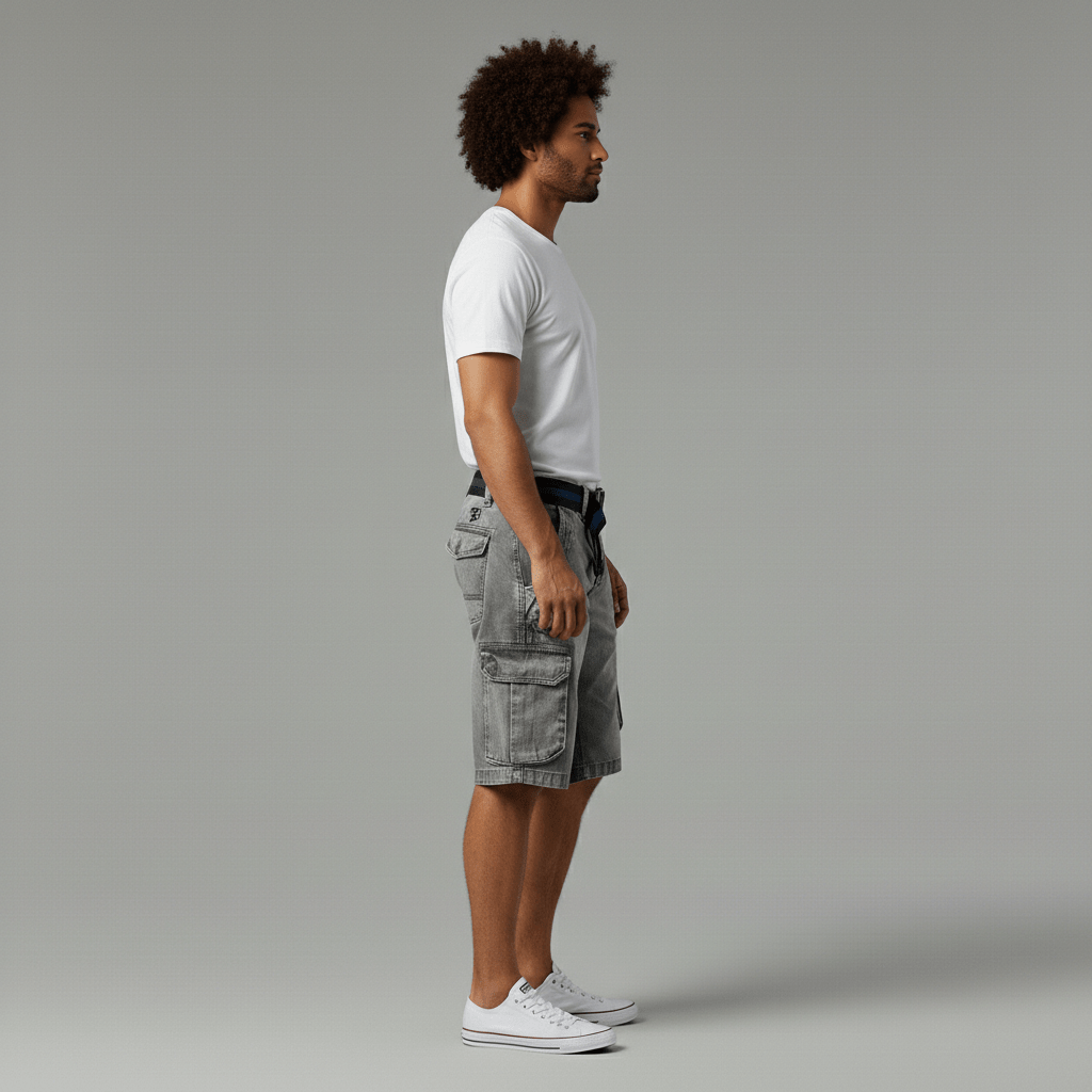 Colin Cargo Shorts with Side Slip Pockets and Belt Loops