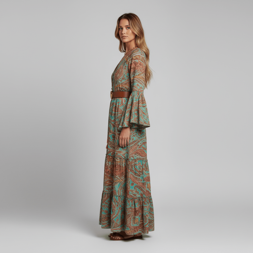 Connie Paisley Print Maxi Dress for Women