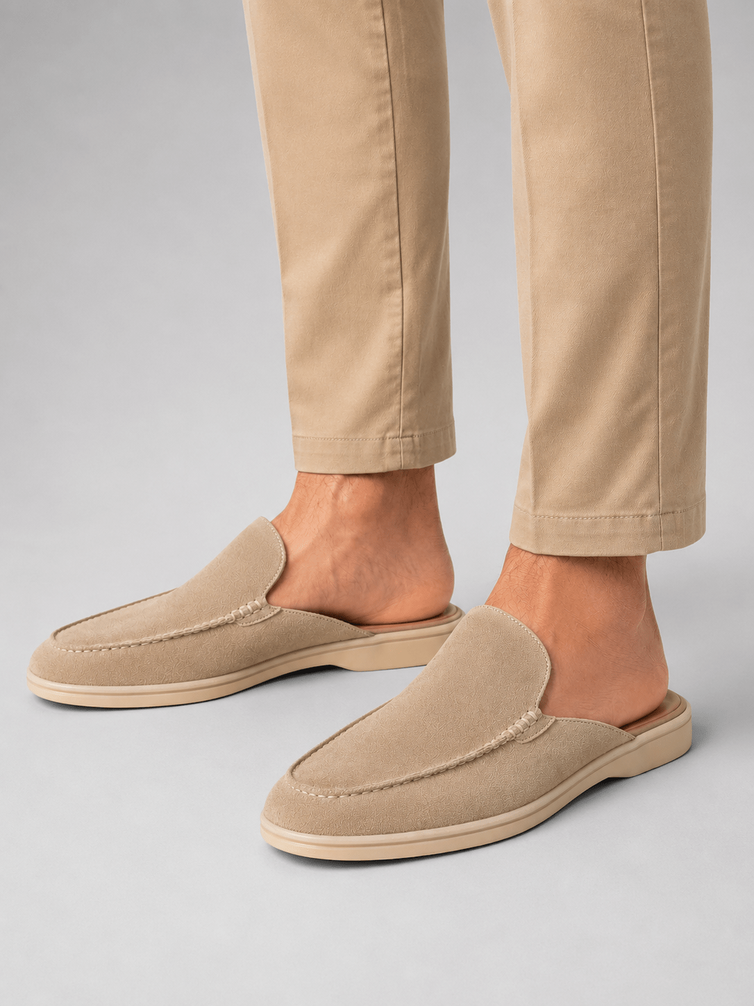 Men's Faux Suede Slip-On Mule Loafers