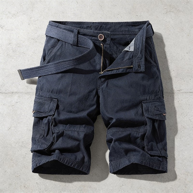 Men's Relaxed Fit Cotton Cargo Shorts With Belt