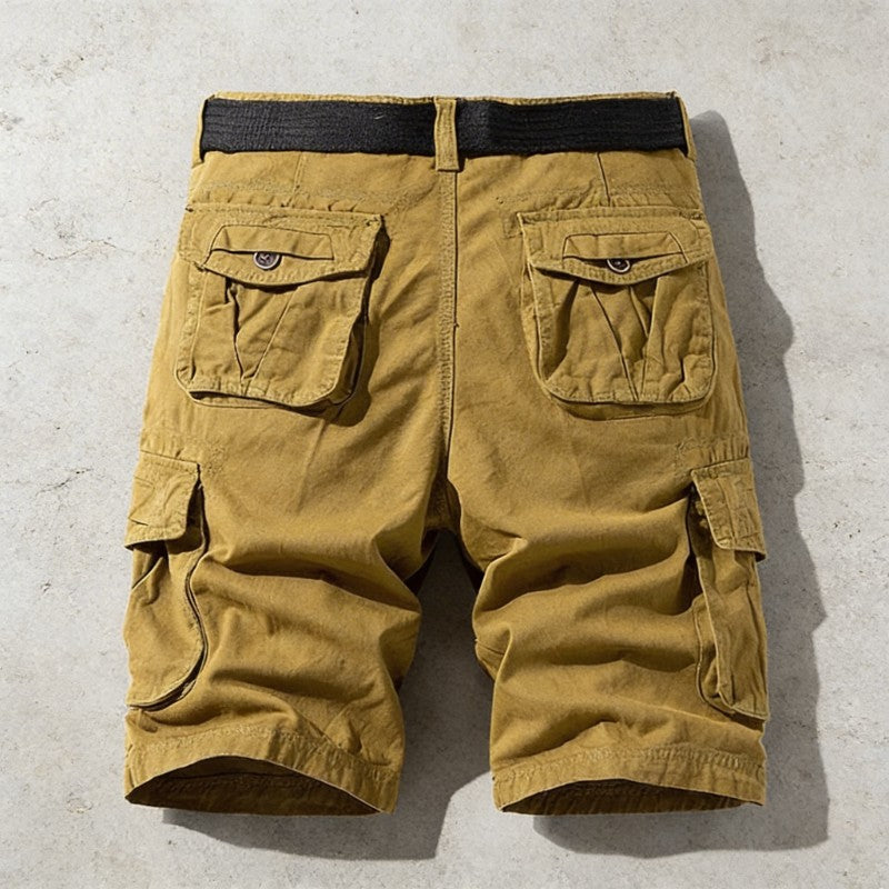 Men's Relaxed Fit Cotton Cargo Shorts With Belt