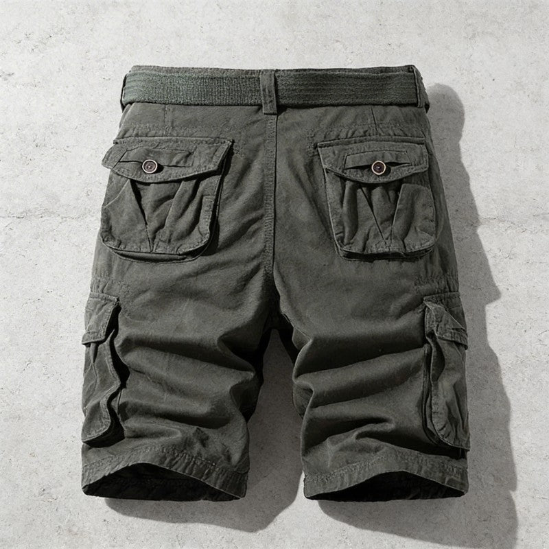 Men's Relaxed Fit Cotton Cargo Shorts With Belt
