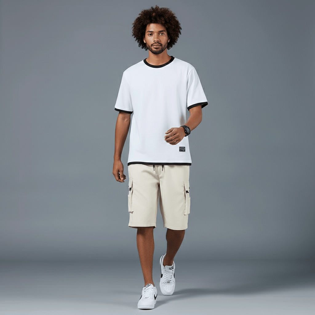 Gerard Drawstring Cargo Shorts with Side Slip Pockets