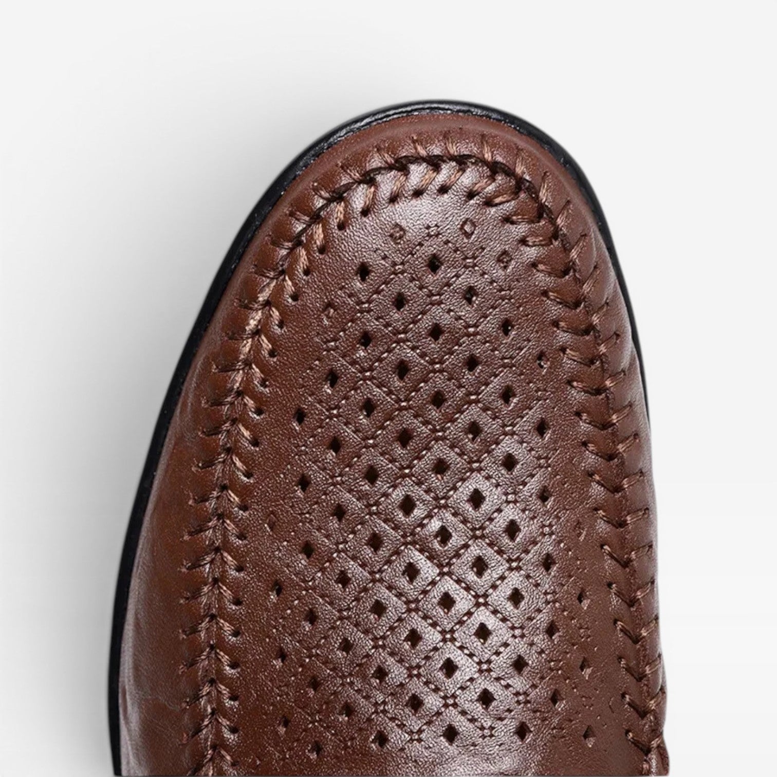 Loren Amor Men's Perforated Genuine Leather Slip On Driving Loafers