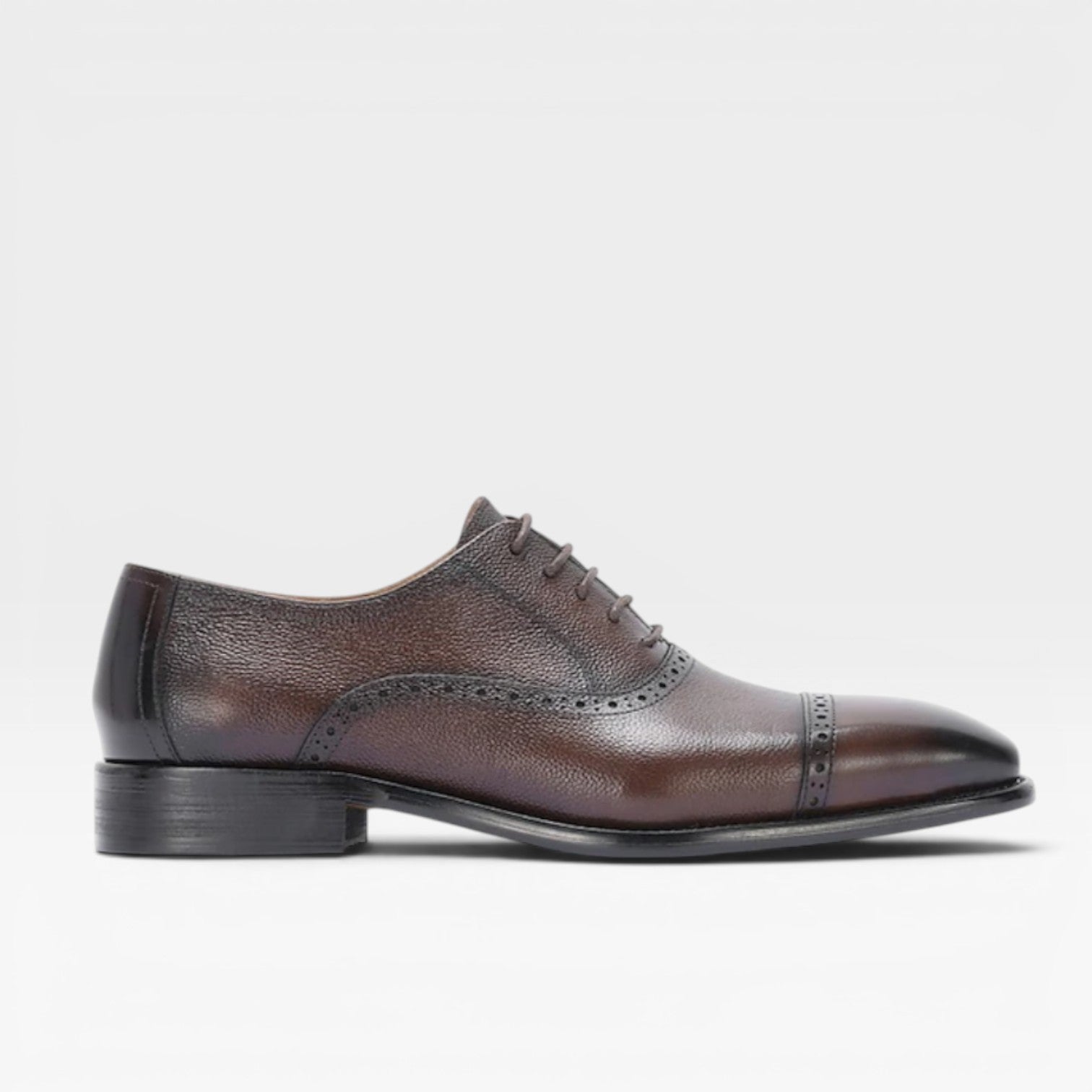 Men's Genuine Leather Cap Toe Brogue Oxford Shoes