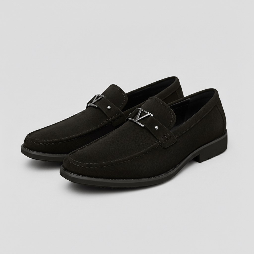 Giles Metal Accent Slip-On Loafers with Classic Sole