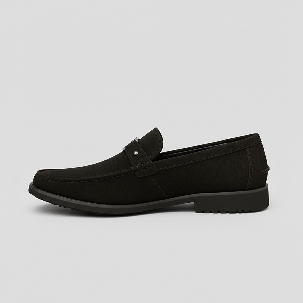 Giles Metal Accent Slip-On Loafers with Classic Sole