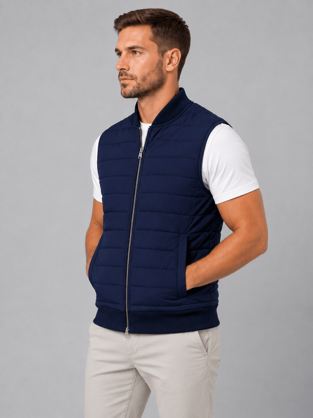 Men's Lightweight Quilted Zip Through Padded Gilet