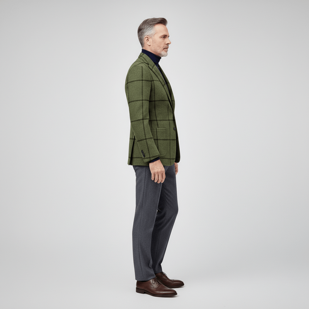 Gregor Plaid Tweed Blazer for Men Vintage Check Blazer