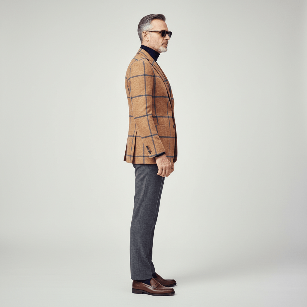 Gregor Plaid Tweed Blazer for Men Vintage Check Blazer