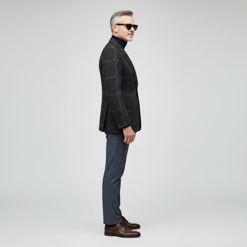 Gregor Plaid Tweed Blazer for Men Vintage Check Blazer