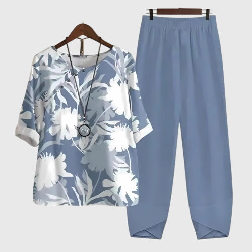 Alessia Couture Women's Printed Relaxed Fit Top and Trouser Co-ord