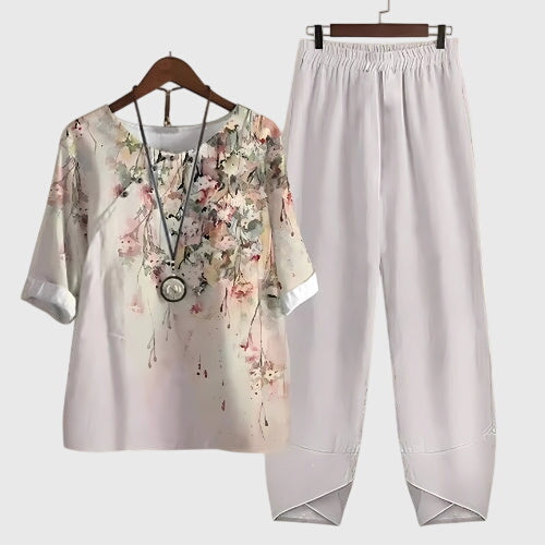 Alessia Couture Women's Printed Relaxed Fit Top and Trouser Co-ord