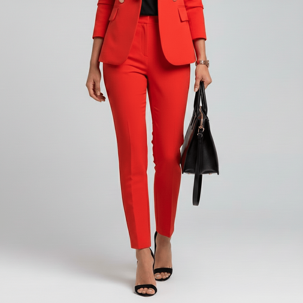Henley Two Piece Set Double-Breasted Blazer and Tailored Pants
