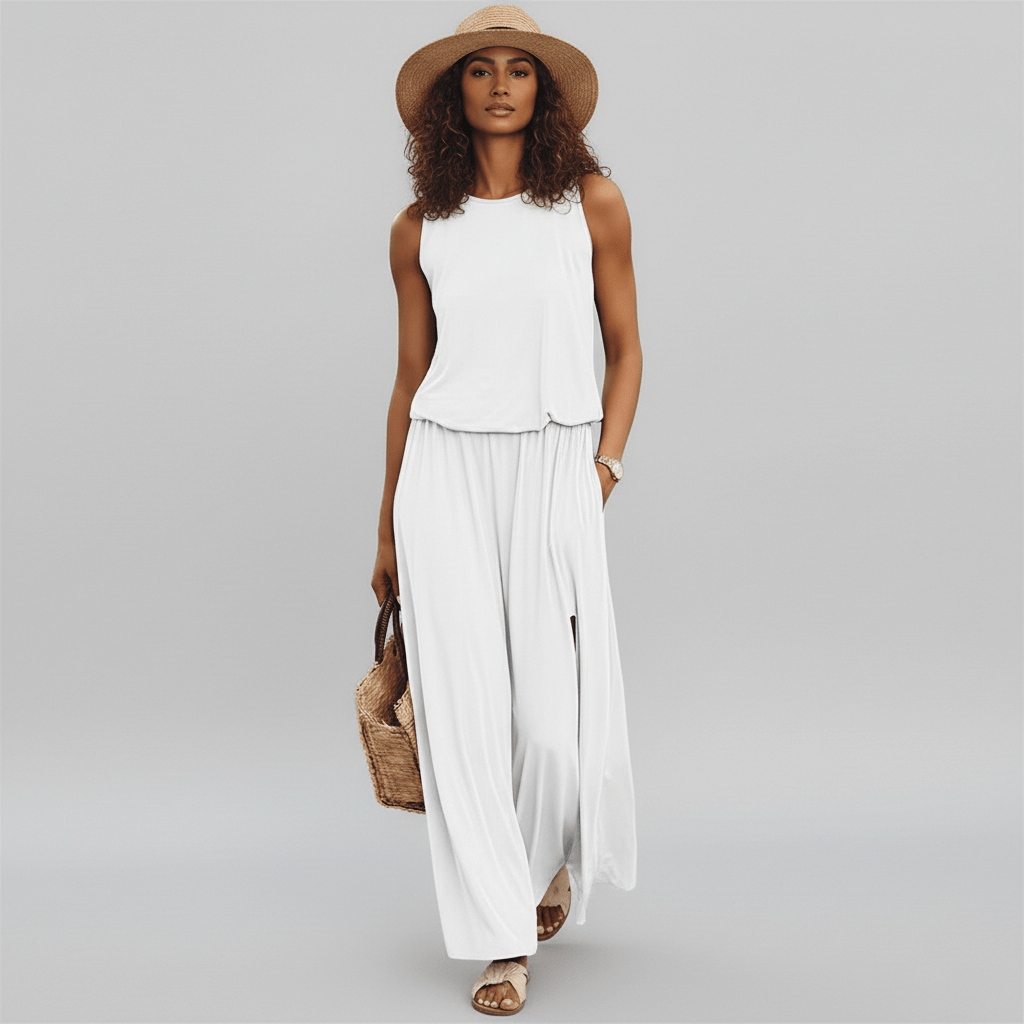 Jana Sleeveless Round Neck Maxi Dress for Women