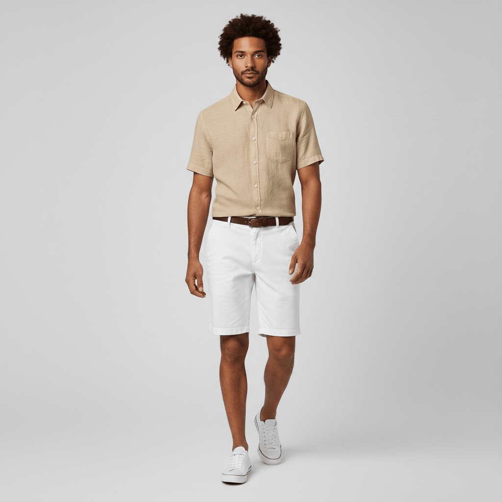Jared Elastic Waist Chino Shorts with Side Slip Pockets
