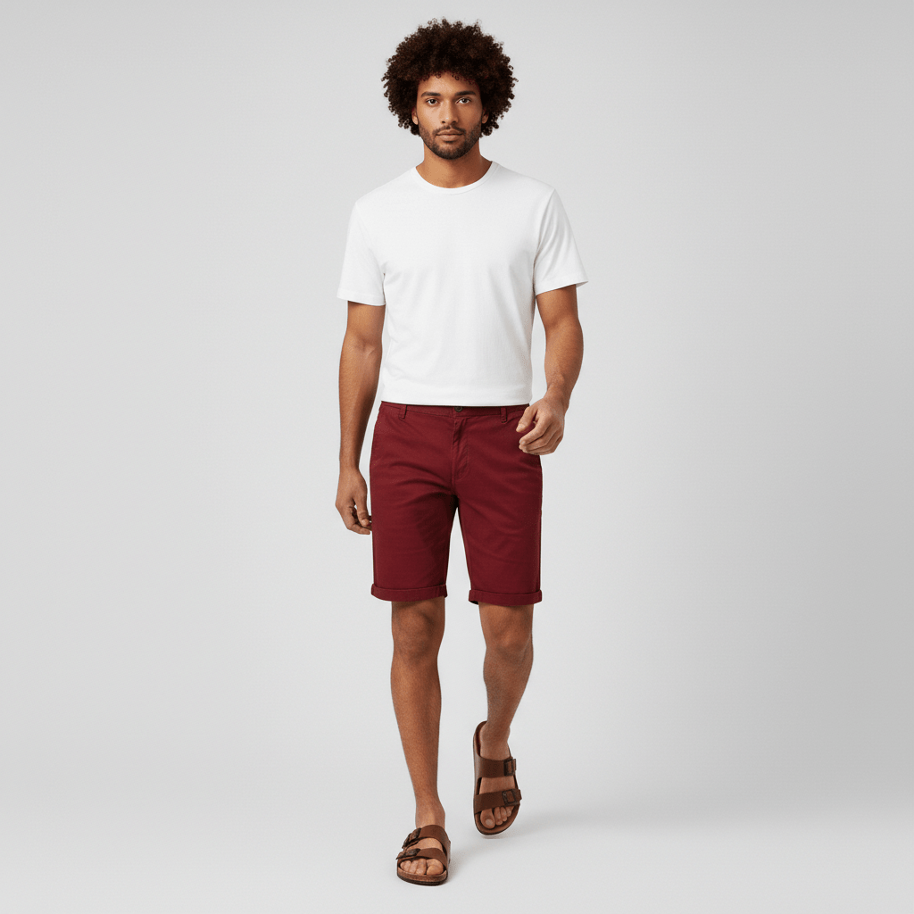 Jared Elastic Waist Chino Shorts with Side Slip Pockets