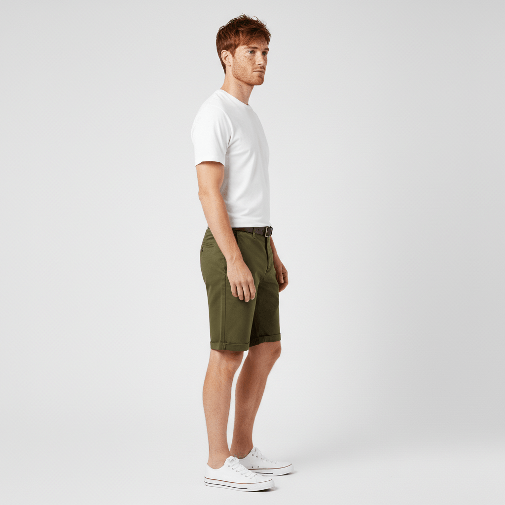 Jared Elastic Waist Chino Shorts with Side Slip Pockets