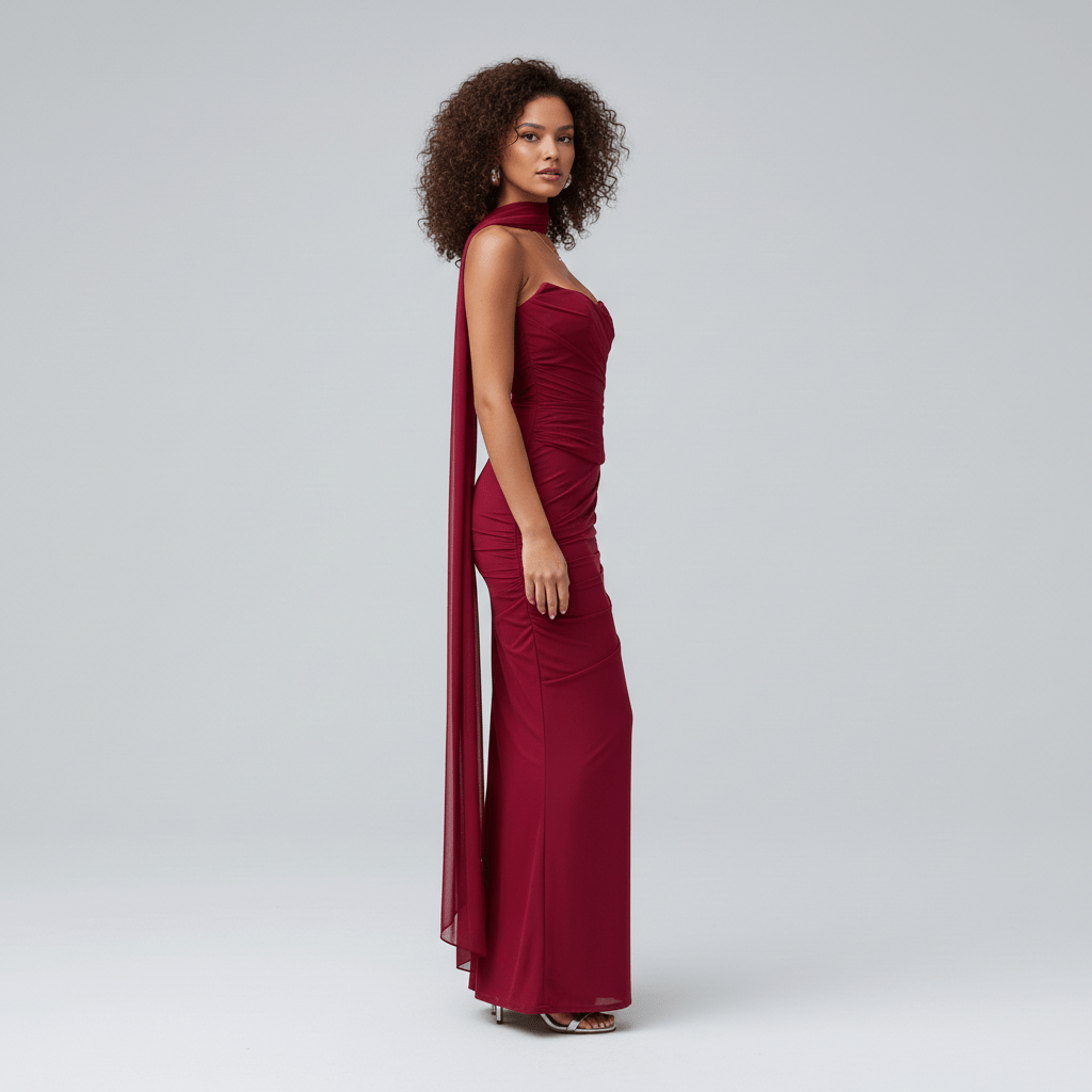 Jessa Strapless Ruched Two Piece Wedding Guest Dress