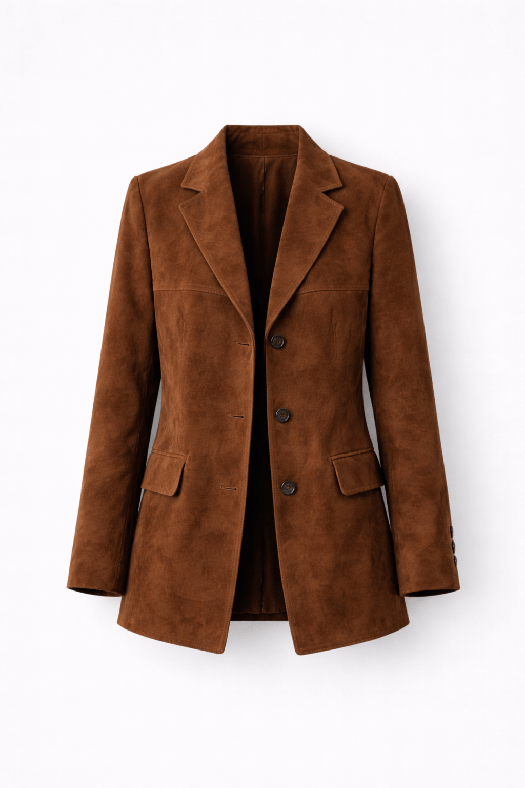 Women's Faux Suede Single Breasted Tailored Blazer