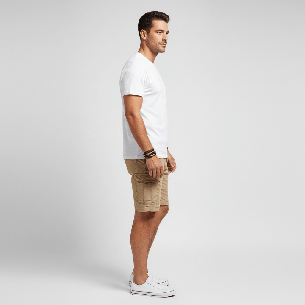 Jonas Cargo Shorts with Side Slip Pockets and Belt Loops