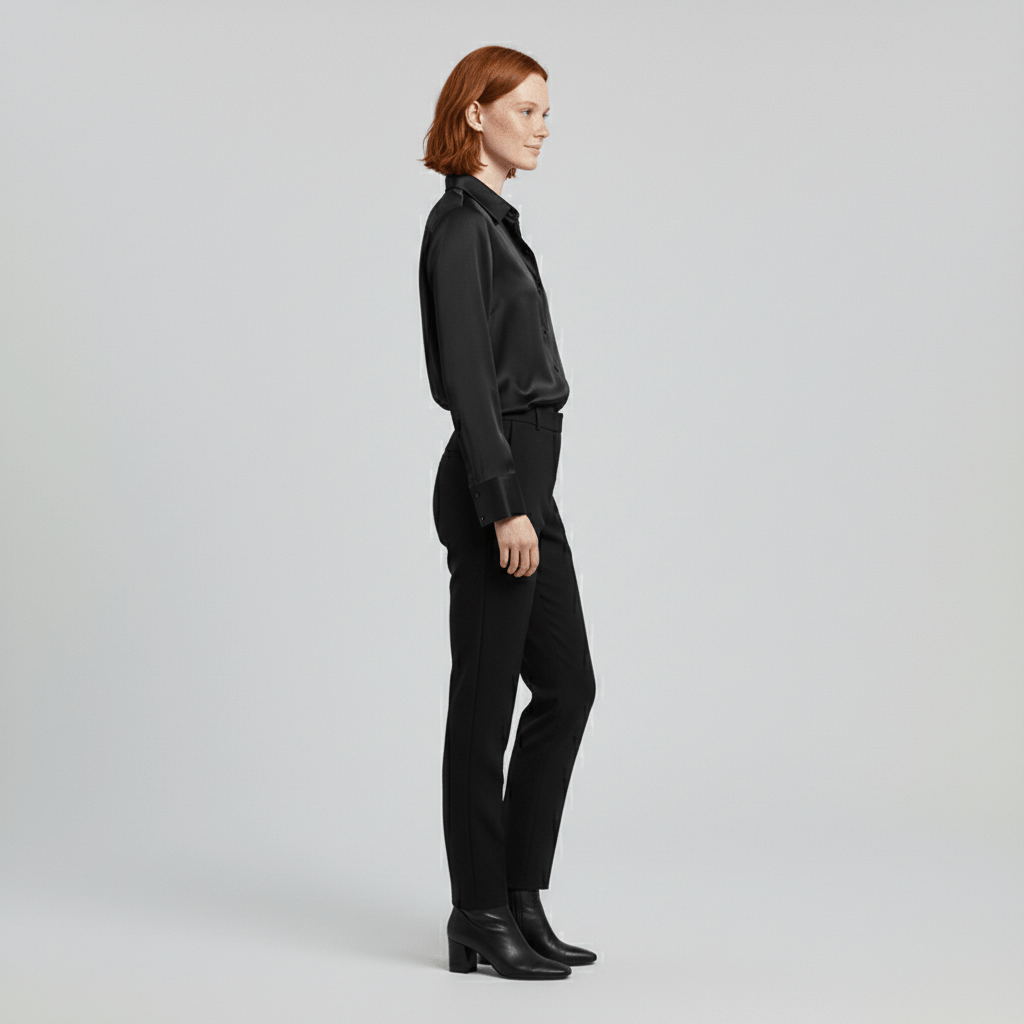 Liesel Button-Up Long Sleeve Blouse with Shirt Collar