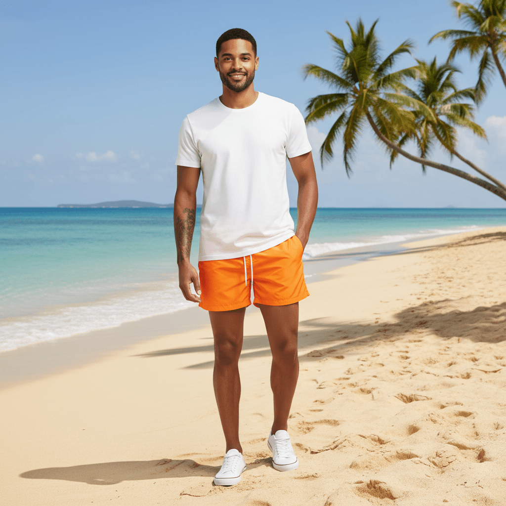 Melvin Drawstring Swim Shorts with Elastic Waist and Side Pockets