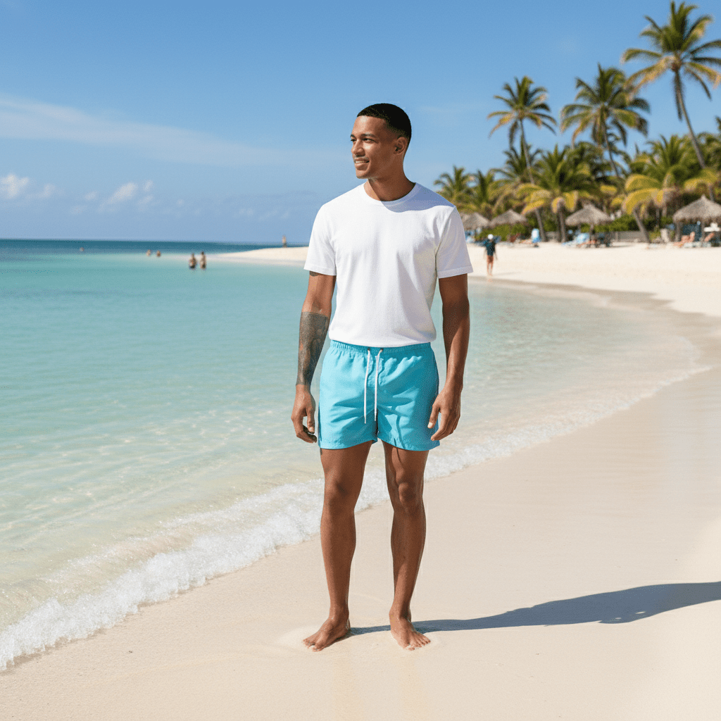 Melvin Drawstring Swim Shorts with Elastic Waist and Side Pockets
