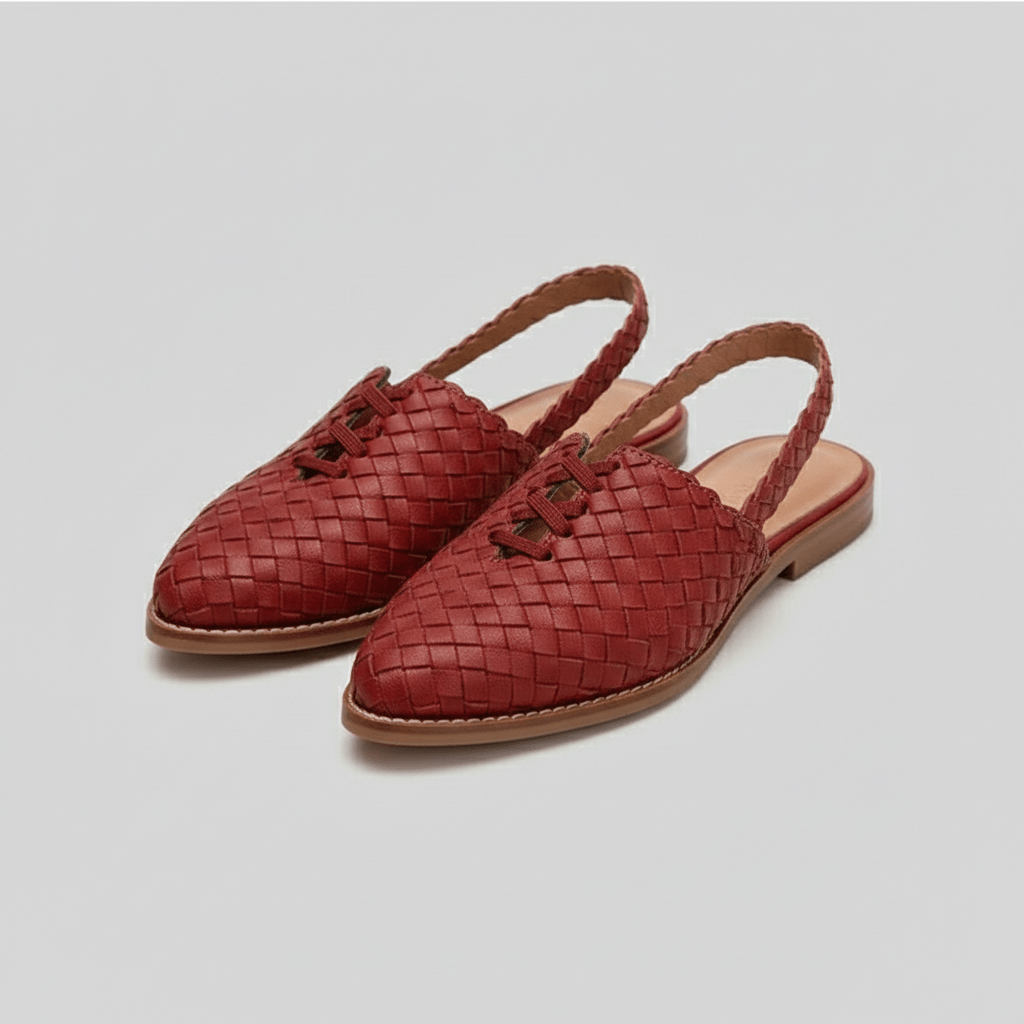 Nadine Closed Toe Sandals with Woven Upper and Slingback Strap