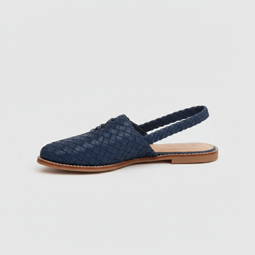 Nadine Closed Toe Sandals with Woven Upper and Slingback Strap