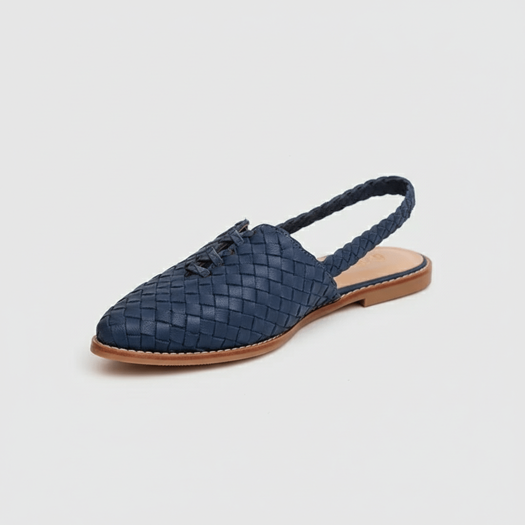 Nadine Closed Toe Sandals with Woven Upper and Slingback Strap