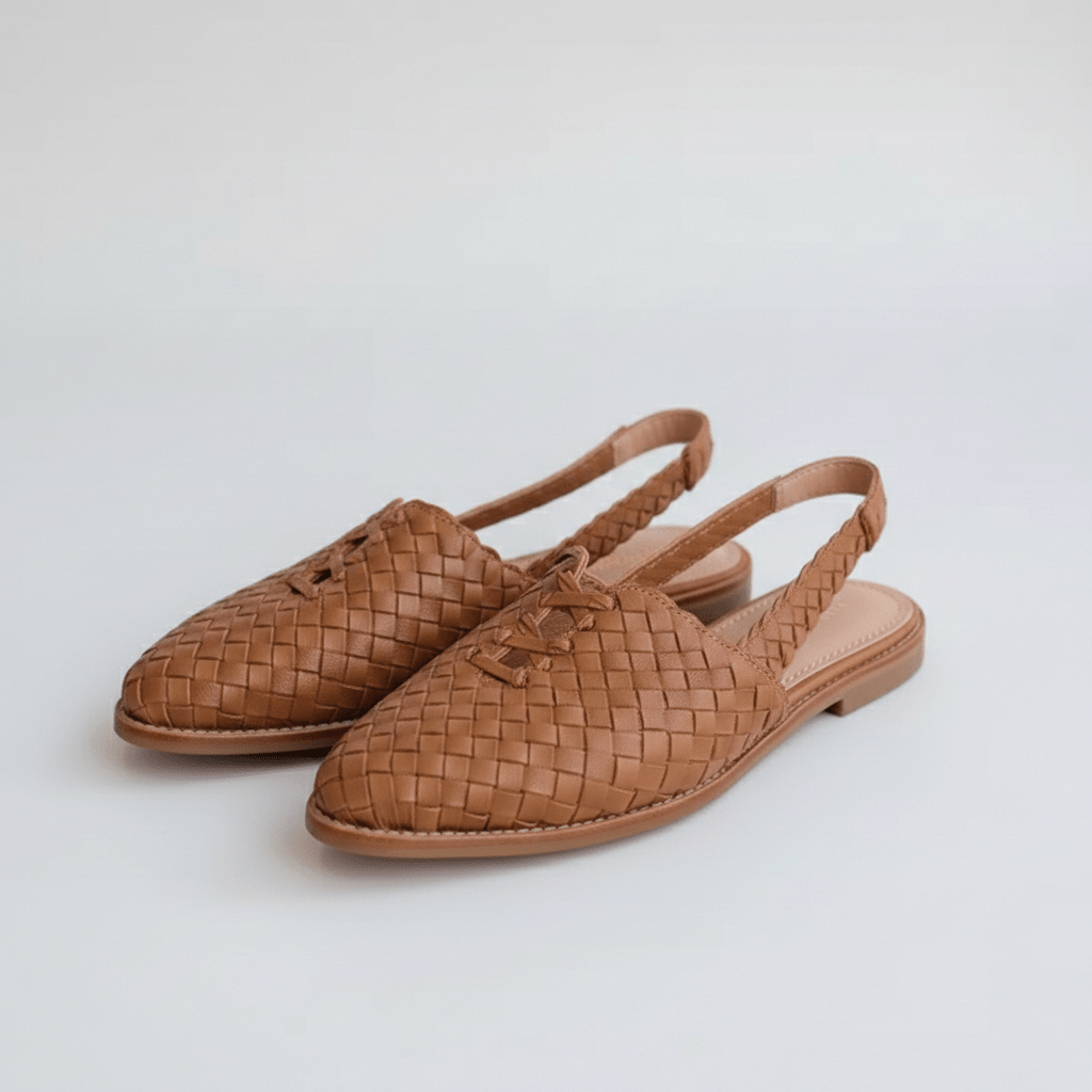 Nadine Closed Toe Sandals with Woven Upper and Slingback Strap