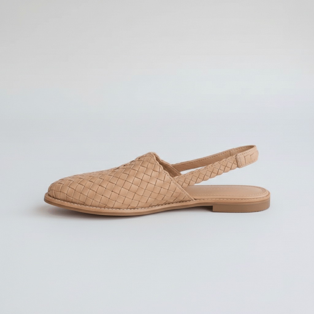Nadine Closed Toe Sandals with Woven Upper and Slingback Strap