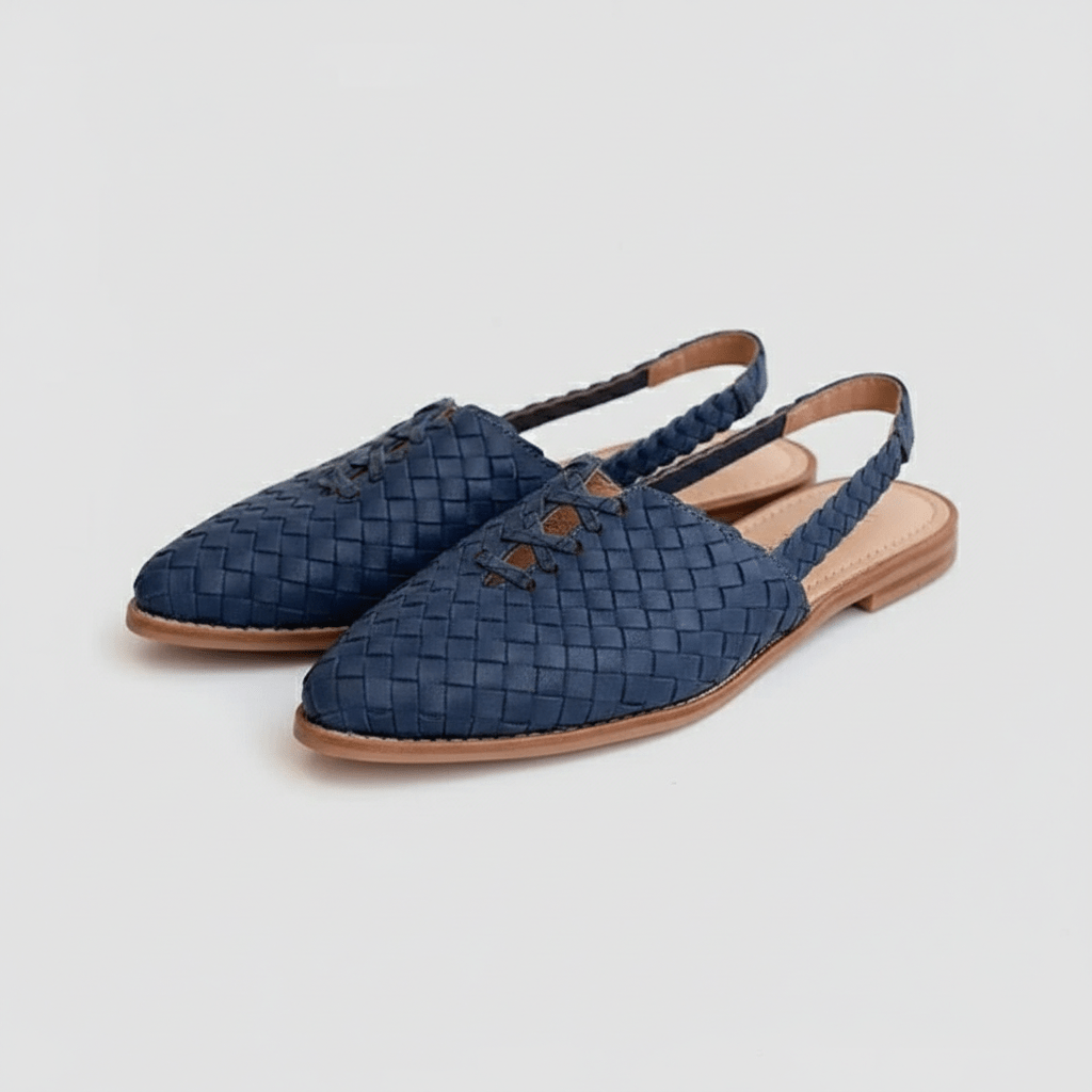 Nadine Closed Toe Sandals with Woven Upper and Slingback Strap