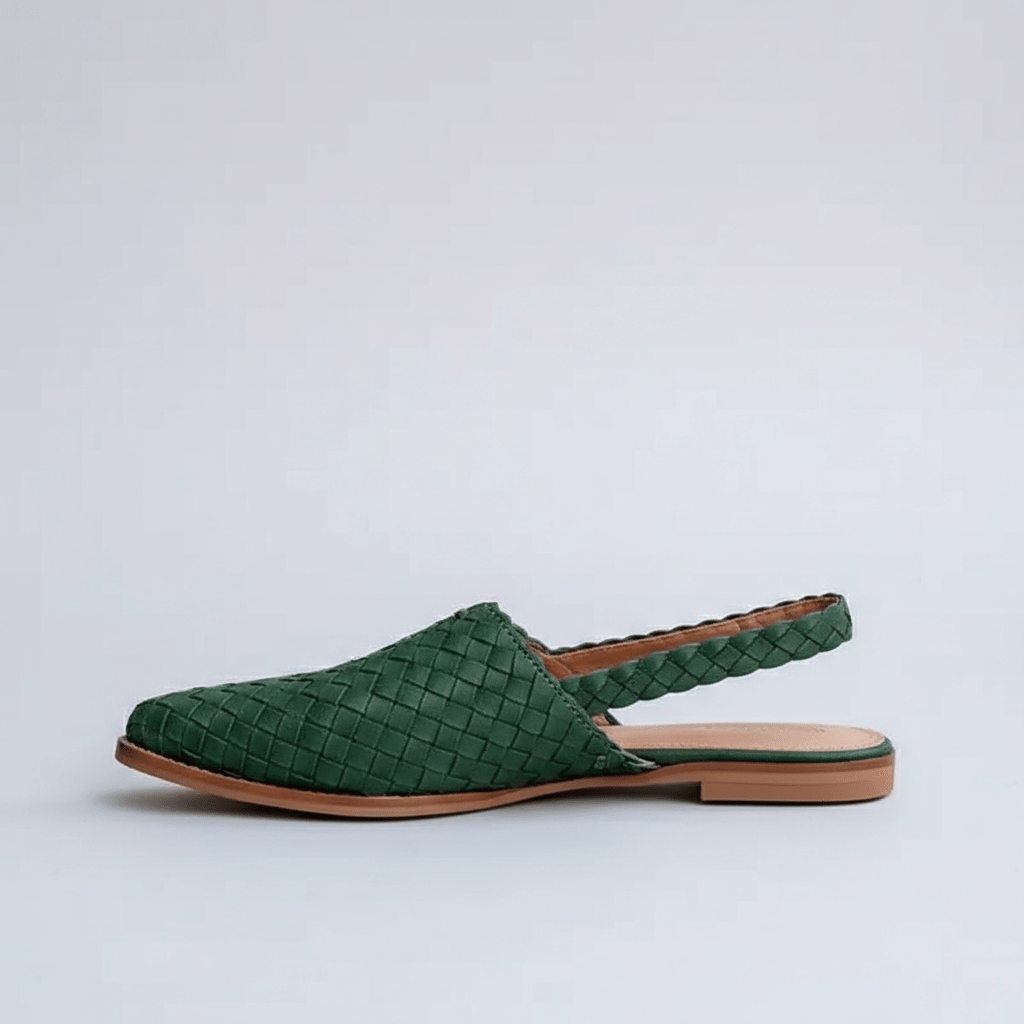 Nadine Closed Toe Sandals with Woven Upper and Slingback Strap