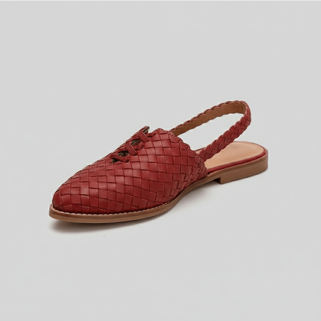 Nadine Closed Toe Sandals with Woven Upper and Slingback Strap