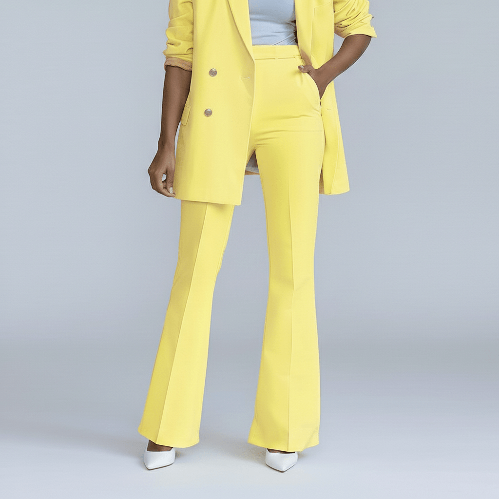Nellie Two Piece Set Double-Breasted Blazer and Flared Pants
