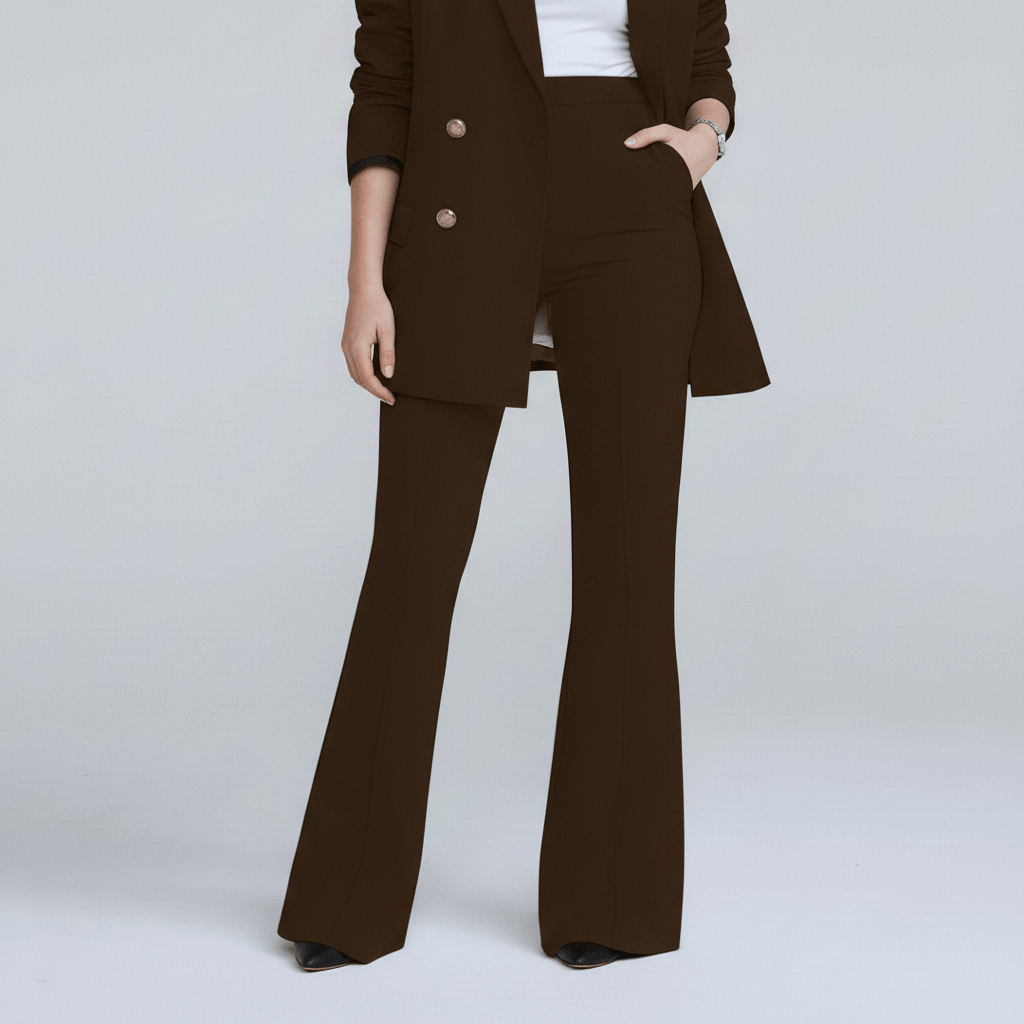 Nellie Two Piece Set Double-Breasted Blazer and Flared Pants