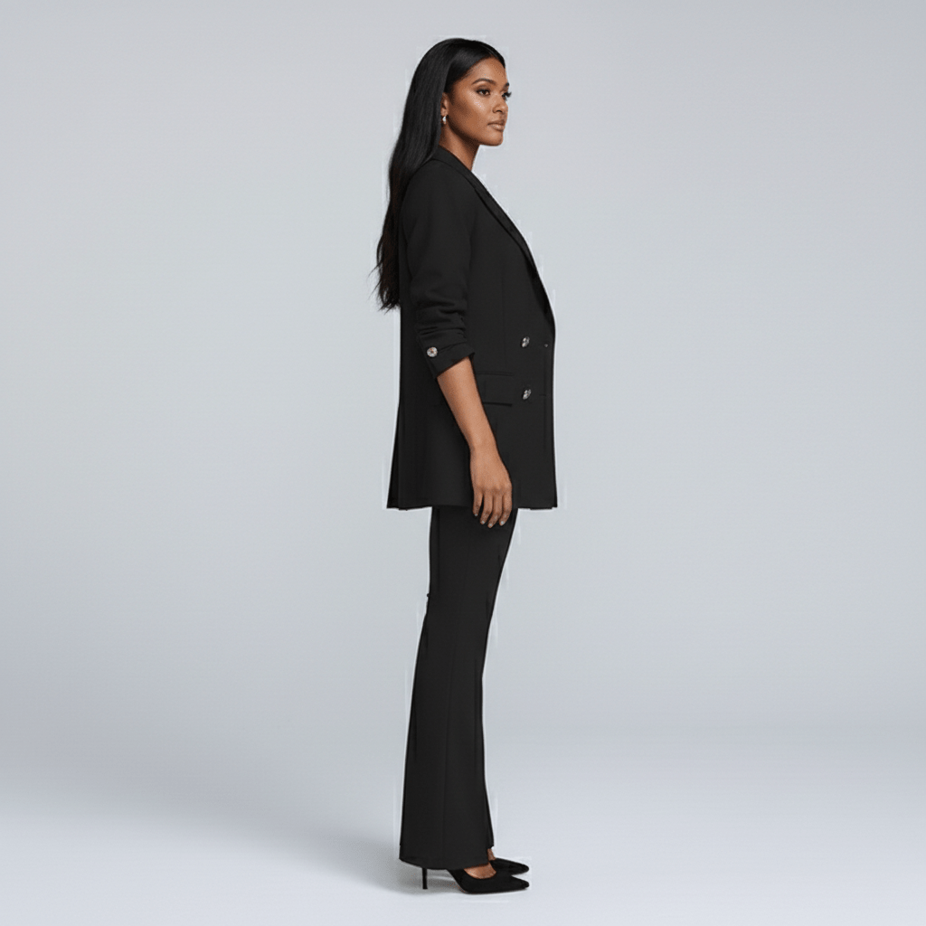 Nellie Two Piece Set Double-Breasted Blazer and Flared Pants