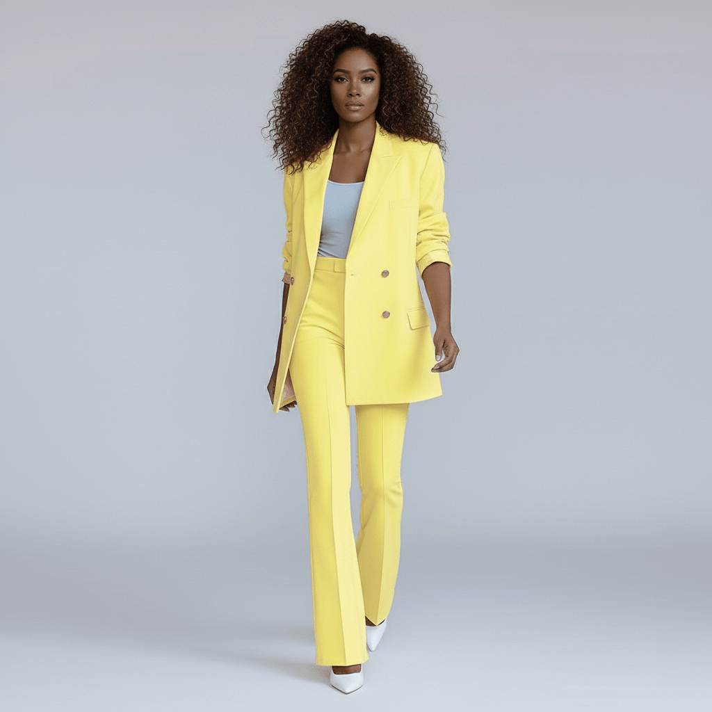 Nellie Two Piece Set Double-Breasted Blazer and Flared Pants